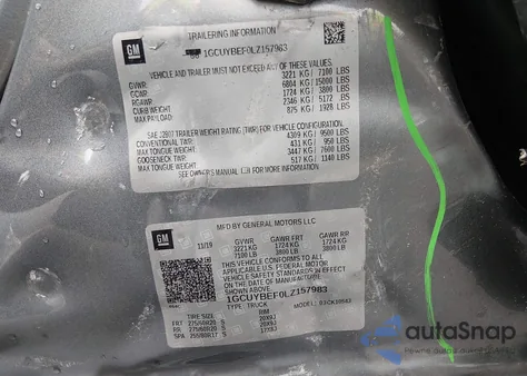 2020 Chevrolet Silverado 1500 4Wd Short Bed Custom from USA, damaged, VIN 1GCUYBEF0LZ157983